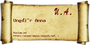 Ungár Anna névjegykártya
