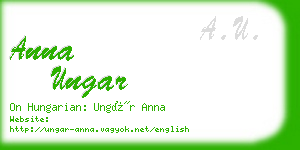 anna ungar business card